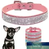 XS/S/M/L Halsbänder Bling Strass Hundehalsbänder Haustier PU Leder Kristall Diamant Welpen Haustier Halsband und Leinen für Hundezubehör