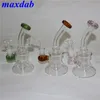 14mm 미니 유리 봉수 파이프 Pyrex Oil Rigs Hockah 두꺼운 재활용기 DAB 장비 재 포수 흡연