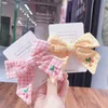 Wiosna nowa Korea prosta osobowość haft wiśniowa krucha tkanina łuk klip klip moda dziewczyna księżniczka Hair Akcesoria