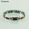 Urok Bracelets Delikatne prostokąta Inkrustowani drewno mężczyźni Tungsten z magnetycznym magnesem męskie prezenty świąteczne Bransoletka Biżuteria 19087572