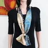 Superb Fashion Women Natural-Silk Cravat Scarf Stripthinnarrow Square Dubbelsidiga Små halsdukar 145 * 15 Kvinnor SpringAtaTumn Tillbehör