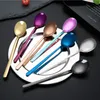 Colorful Portable Tea Spoon Dinnerware 304 Stainless Steel Coffee Spoons Tableware Home Kitchen Hotel Supplies