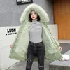 Koreanischen Stil Frauen Winter Langen Mantel Mit Kapuze Dünne Wolle Liner Weibliche Jacke Mit Pelz Kragen Plus Größe Feste Dicke Frau parkas 201125