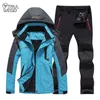 TRVLWEGO Winter Ski Suit Women Windproof Waterproof Snowboard Jacket Pants Outdoor Super Warm 2 in 1 Thermal Fleece Snow Coat 20123642719