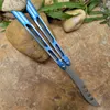 Novo Theone Balisong Butterfly Trainer Trainer Faca Não Afiada Aviação Alumínio Hanldle Bucha Sistema BM Squid Nautilus Mar Monstro Papagaio Papagaio Jilt Balanço Facas BM42