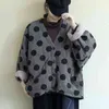 ジョニー教徒の女性の水玉パーカのヴェネグバットスリーブ暖かいコート秋のボタン緩い女性服カジュアル211216