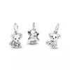 Perline con ciondolo a forma di cucciolo di gatto in argento sterling 925 di nuova moda, adatte per bracciali Pandora e produzione di gioielli da donna