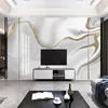 Aangepaste muurschildering behang moderne 3d gouden lijn jazz witte marmeren behang woonkamer tv sofa abstracte kunst muur papers home decor