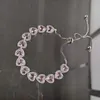 Rosa Zirkon-Armband, Ohrringe-Halsketten-Set, Super-Bling-Luxus-Hochzeitsschmuck, große Kristallsteine, 18-Karat-Platin-Überzug aus Messing