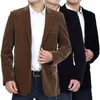 Męskie Cord Blazers Spring Men Blazer Smart Casual Jacket Solid Camel Black Cotton Business Kuitu