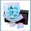 Couronnes De Fleurs Décoratives Fournitures De Fête De Fête Maison Jardin Savon Rose Bouquet Cadeau Préservé Éternel Rouge Violet Bleu Boîte De Noël Weddi