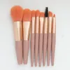 8 stuks / set van Mini Makeup Brush Set Super Soft Series, gemakkelijk te dragen, gratis levering op elk moment