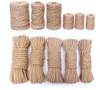 خط حبل القنب الطبيعي JUTE CRAFT ملتوية خيوط العبودية الصهر SASH 100 ٪ الخيش DIY الفنون الحرف الديكور 100 متر/لفة 2/3/5/5/6MM