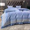 Bedding Sets Luxury Silk Soft Cotton Chic Embroidered Duvet Cover Set Bed Sheet Pillowcases Queen King Size Home Textiles