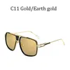Sonnenbrille Paar flach Top Luxus Fahren Männer 18 Karat Gold Große Rahmen Quadratische Frauen Shades Brad Pimen Sonnenbrille1