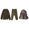 3D Feuille Adultes Ghillie Costume Woodland Camo avec Camouflage Masque Visage 3D Feuille Stéréo Turquie Chasse Masque