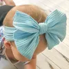 Flickor Headbands Baby Bow Elastic Hairbands Soft Stripe Bow Hårband Tjej Solid Färg Huvudband Tiara Tillbehör YL193