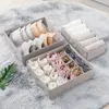 3PCS / 세트 서랍 속옷 주최자 패브릭 Foldable Dresser 스토리지 바구니 주최자 란제리 저장을위한 스토리지 수지 HH22-12