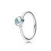 女性の925スターリングシルバーの結婚指輪Pandoraスタイルのための立方体ジルコニアダイヤモンド12月の星のファッションシンプルなリングの女性の婚約女性ギフト