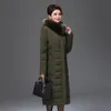 X-long hiver veste décontractée femmes bureau dames parka mujer plus taille solide à capuche avec col de fourrure mince manteau épais pour femmes 201110