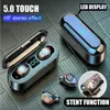 F9 TWS Cuffie Bluetooth senza fili Cuffie con custodia di ricarica da 2000 mAh Power Bank Cuffie Sport Touch Mini Auricolari Bassi stereo