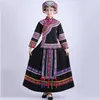 Mulheres vestuário popular trajes de dança mulheres Miao flor tradicional bordado vestido de desgaste estágio elegante da festa de Hmong étnica