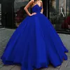 Şeker Renk Tül Balo Coral Uzun Abiye Kraliyet Mavi Vestido De Festa Omuz Kapalı Ucuz Örgün Akşam elbise 2021