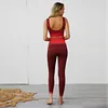 Kobiety Seamless Yoga Zestaw 2 Sztuka Zestaw Kobieta Sport Gym Ubrania Crop Topy Biustonosze Legginsy Spodnie Wortout Ubrania dla kobiet