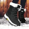 Vrouwen laarzen antislip waterdichte winter enkel snowboots vrouwen platform winter schoenen met dikke bont dij hoge laarzen