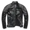 Liquidação de venda 100% natural de couro natural / pele de carneiro macio jaqueta de couro homens casacos motocicleta roupas motociclista homem casaco de couro m011 201119