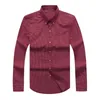 2022 Fall Winter New Men's Long Sleeve Plaid Shirts 100% Cotton Shirts Men Oxford Fabric Casual Fashion Shirt 4 color