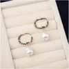 Luxus Farbe Diamant Ohrringe Designer Perle Anhänger Ohrringe Doppel Buchstaben Charm Studs Frauen Strass Ohrringe Großhandel