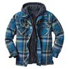 Bolubao Autumn Winter Casual Jacket män hög kvalitet tjock plädtryck europeisk amerikansk kappa lös huvjacka hane 220212