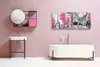 壁画黒と白の壁アートガールズピンクパリのテーマキャンバスプリントエッフェル塔ロンドンビッグベンの写真寝室のリビングルーム