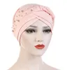 2020 nouveau printemps et automne musulman Hijab casquettes couleur unie coton perle Turban Bonnet avec perceuse intérieure Hijabs sous-écharpe femmes coiffure