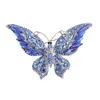 Clássico colorido borboleta broche casamento cristal cristal strass buquê hijab lenço pino