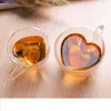 Koffie Mok Glas Nieuwe Stijl Dubbele Wandige Heat Geïsoleerde Tuimelaar Espresso Tea Cup Tazas de Ceramica Creativas Heart