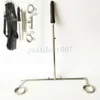 Dispositivi di castità Telaio Bondage femminile Sling Bar Manette alla caviglia in acciaio Grillo Schiavo Rack Plug Restraint K1 A49