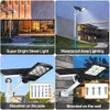 300W LED Solar Street Lights, Outdoor Dusk to Dawn Pole Lights with Remote Control, 660 LEDs, Waterproof, for Parking Lot, Pathway