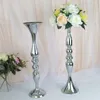 10PCS Silver Metal Candle Holders Flower Vases Candlestick Wedding Table Centerpieces Event Road Lead Party Candle Stands Rack Y200110