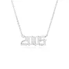 Kristall CZ Zahl Anhänger Halskette für Frauen Initial Halsketten 1985 ~ 2020 Jahr Zirkon Charme Halsketten Schmuck Geburtstag Geschenk Collares