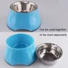 Protégez les animaux de compagnie Cou Pet Bowl Sets Nourrir les aliments pour Golden Retriever Grands chiens avec Malemine Stand amovible en acier inoxydable Y200917