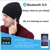 Fone de ouvido sem fio Bluetooth Music Headphone Cap Headset com Mic Esporte para Meizu Sony Xiaomi Telefone Inverno Bonés