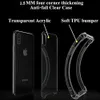 1,5 mm transparente Acryl-Rückseite für iPhone 12 11 Pro XS MAX XR 7 PLUS für Samsung S8 Note 9 J7 Prime Klare Gel-TPU-Hülle