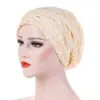 Été mince dentelle Turban solide coton intérieur Hijab casquettes doux paillettes femmes musulmanes Turbante Bonnet enveloppement tête Hijab sous-écharpe casquette