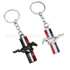 Keychains Mustang key three color flag personalized creative double sided