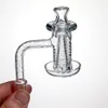 Quartz Spinner Banger Set Deep Carving Wzór Palenie Akcesoria do palenia Akcesoria z 1 szkłem TERP TERP 1 CASK 1 Cap 1 szklana stożek Wyczyść stawu do rury wodnej Bong Dąb