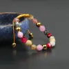 Ansiedade cura Socorro Chakras Bracelet Atacado 8 milímetros facetada natural do corte Beads pedra com CZ Bola de pulseiras para o amante Corda mulheres cadeia