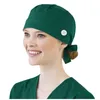 Cap Scrub Unisex Bear Leaf Floral bawełna Regulowany -Scrub Czapka Buffant Hat Stop The Lating Spit na lato