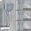 Set Faucet Bath Shower Mixer Tap 8" Rainfall Head Shower System Bathtub Faucet With Hand Spray Wall Mounted